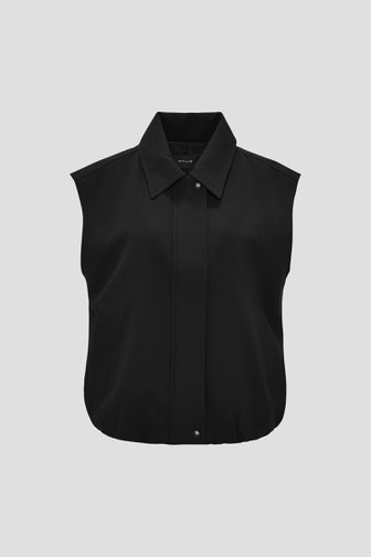 Le devant de Veste bomber sans manches noire de Opus pour Femmes