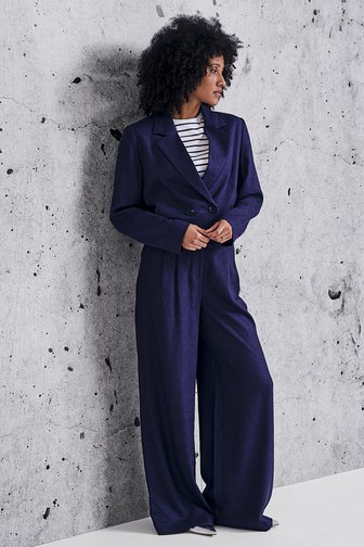 Veste courte bleu foncé de Louise pour Femmes