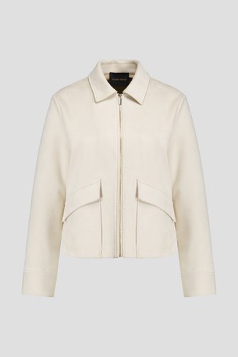 Le devant de Veste écru en faux daim de Claude Arielle pour Femmes