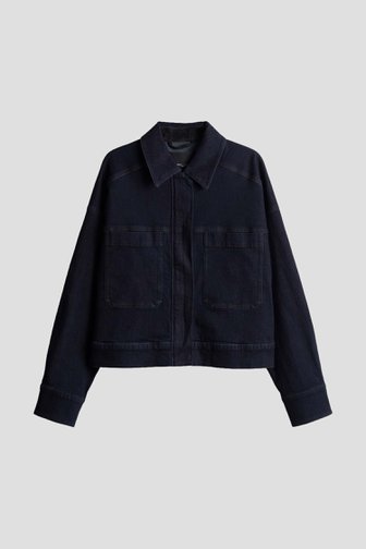 Le devant de Veste en denim bleu avec finitions en velours  de Opus pour Femmes