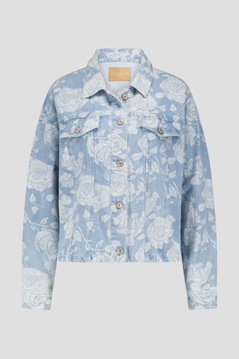Veste en jean bleu à imprimé floral de Only Carmakoma pour Femmes