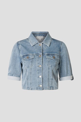 Photo produit 1 de Veste en jean bleu clair à manches courtes de Yest Curve pour Femmes