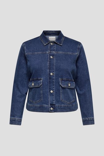 Le devant de Veste en jean bleue de ONLY Carmakoma pour Femmes