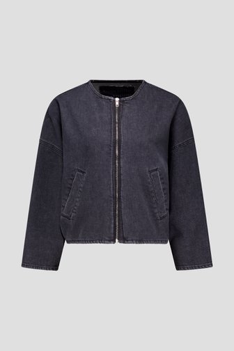Le devant de Veste en jean grise effet délavé de Murielle Victorine Scherre pour Femmes