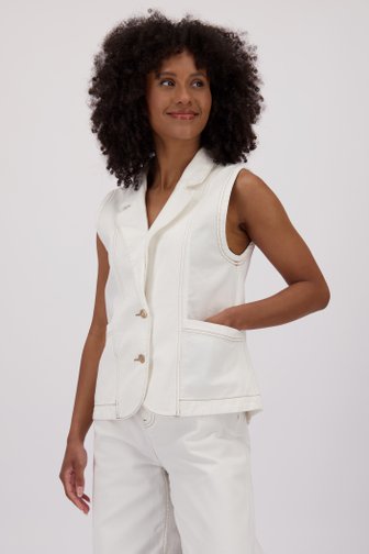 Veste en jean sans manches blanche de Louise pour Femmes