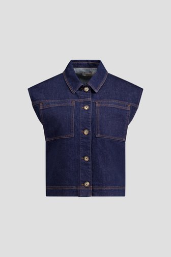 Photo supplémentaire 5 de Veste en jean sans manches bleu foncé de LŌVING pour Femmes
