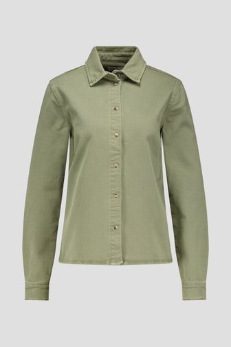 Le devant de Veste en jean vert  de Liberty Island Denim pour Femmes