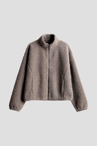 Le devant de Veste grise effet bouclé de Opus pour Femmes