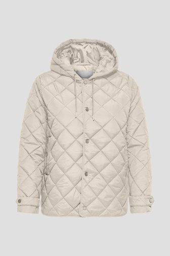 Le devant de Veste matelassée beige avec capuche de ONLY Carmakoma pour Femmes