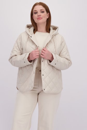 Le devant de Veste matelassée beige avec capuche de ONLY Carmakoma pour Femmes