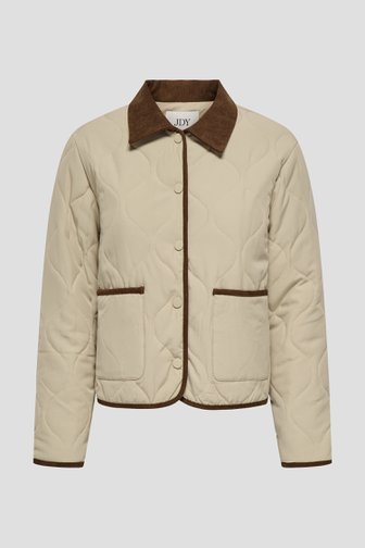 Le devant de Veste matelassée beige avec finitions brunes de JDY pour Femmes