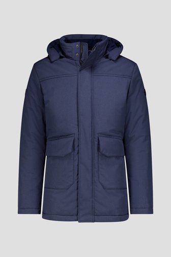 Le devant de Veste matelassée bleu foncé avec capuche amovible de Dansaert Blue pour Hommes