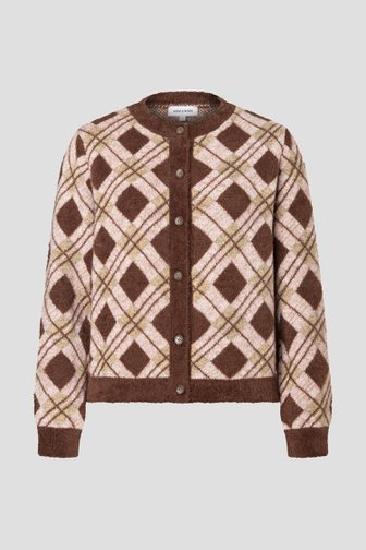 Photo produit 1 de Veste rose clair à motif à carreaux brun et beige de More & More pour Femmes