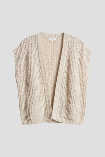 Le devant de Veste sans manches beige effet bouclé de Opus pour Femmes