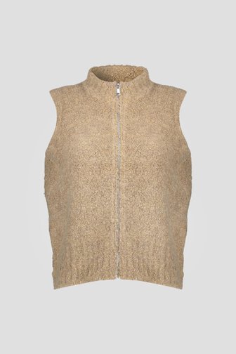 Photo produit 1 de Veste sans manches beige en teddy de Geisha pour Femmes