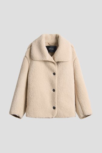 Le devant de Veste teddy beige de Opus pour Femmes