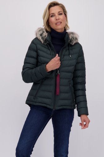 Le devant de Veste vert foncé légèrement matelassée de Barbara Lebek pour Femmes