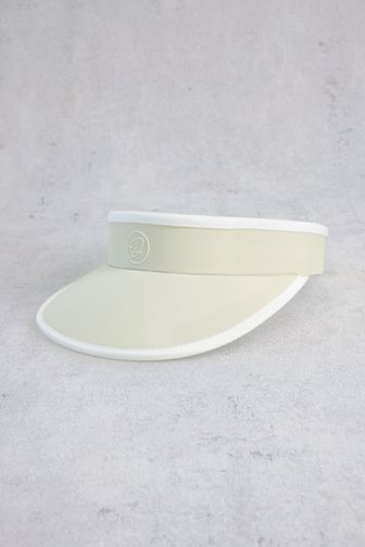 Le devant de Visière beige avec détails blancs de Dansaert Golf Club pour Femmes