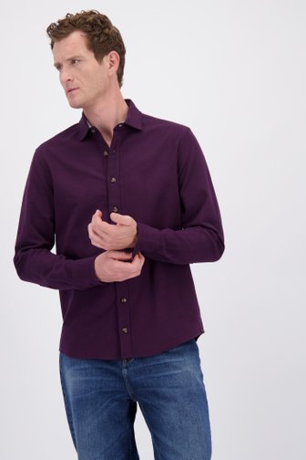 Voorkant van Warm bordeaux hemd - Regular fit door Ravøtt voor Heren