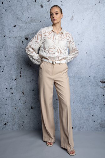 Voorkant van Wijde beige broek  door D'Auvry Studio voor Dames