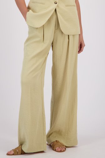 Voorkant van Wijde beige broek met bandplooien door JDY voor Dames