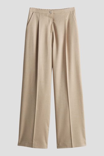 Wijde beige broek met elastische taille van Opus voor Dames