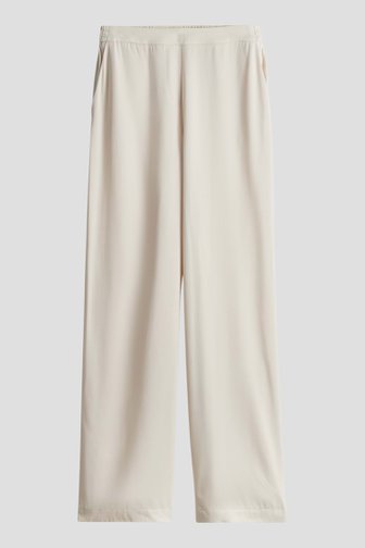 Wijde beige broek met elastische tailleband van Opus voor Dames