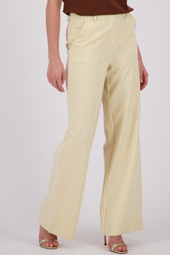 Wijde beige broek met glitterstreep van D'Auvry voor Dames