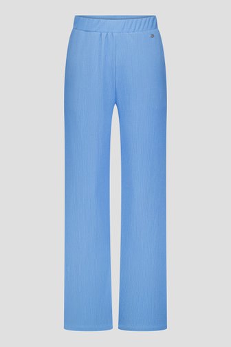 Wijde blauwe broek met fijne textuur van Claude Arielle voor Dames