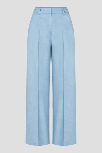 Wijde blauwe broek met gemêleerde look van More & More voor Dames