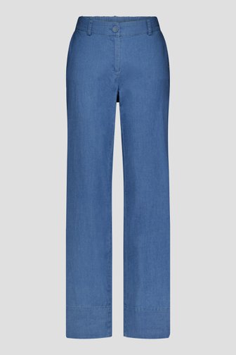 Wijde blauwe broek met jeanslook van Claude Arielle voor Dames