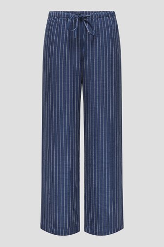 Voorkant van Wijde blauwe broek met wit gestreept motief door JDY voor Dames