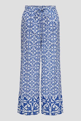 Wijde blauwe broek met witte print van JDY voor Dames