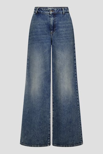 Voorkant van Wijde blauwe jeans met verwassen look door Louise voor Dames