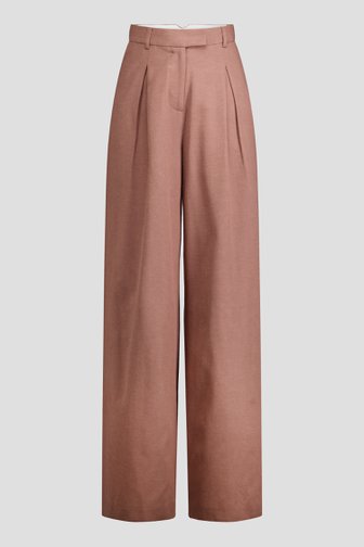 Voorkant van Wijde bruine broek door Louise voor Dames