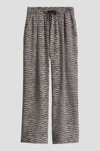 Wijde bruine broek met lichtbeige print van Opus voor Dames