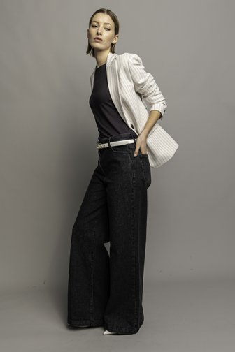 Extra foto 5 van Wijde donkergrijze jeans door D'Auvry voor Dames