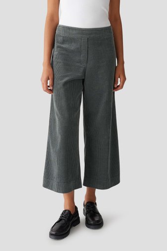 Voorkant van Wijde groene culotte in corduroy door Opus voor Dames
