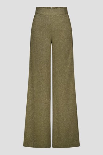 Voorkant van Wijde kaki broek door AC by Annelien Coorevits voor Dames