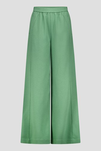 Voorkant van Wijde lichtgroene broek  door Louise voor Dames