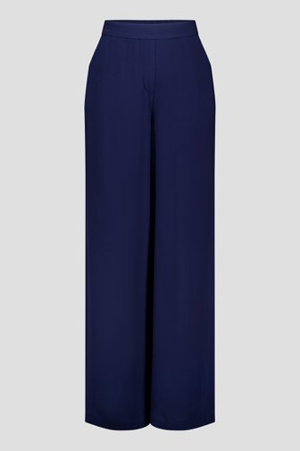 Wijde navy broek met elastische tailleband van Liberty Island voor Dames