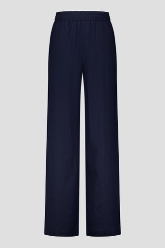 Voorkant van Wijde navy linnen broek door Liberty Island voor Dames