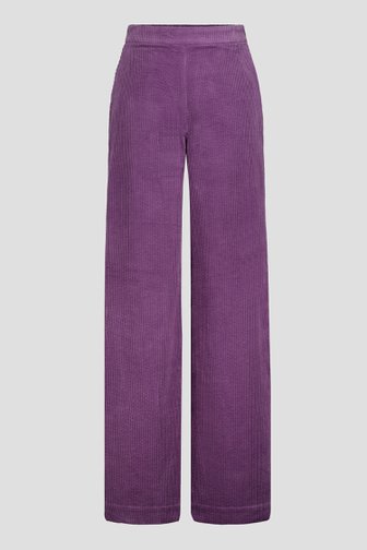 Voorkant van Wijde paarse broek in corduroy door Libelle voor Dames