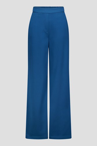 Voorkant van Wijde petrolblauwe broek met elastische tailleband door Liberty Island voor Dames