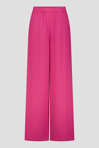 Productfoto 1 van Wijde roze broek met elastische taille door Claude Arielle voor Dames