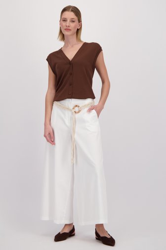 Voorkant van Wijde witte broek - 7/8 lengte door More & More voor Dames