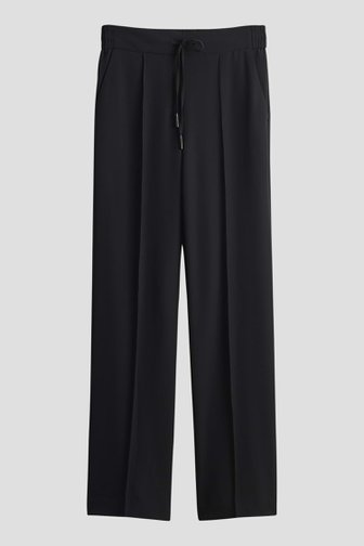 Wijde zwarte broek met elastische tailleband van Opus voor Dames