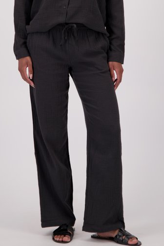 Wijde zwarte broek met tetralook van JDY voor Dames