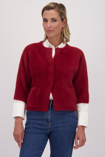 Voorkant van Wijnrode cardigan met lange mouwen door Claude Arielle voor Dames