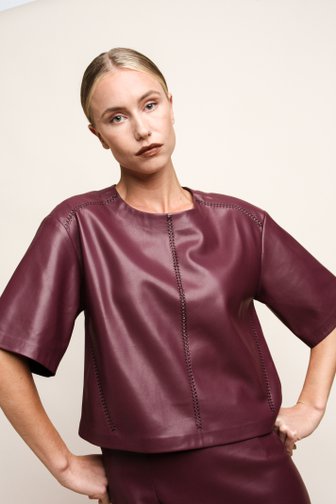 Extra foto 5 van Wijnrode faux leather rok door D'Auvry voor Dames